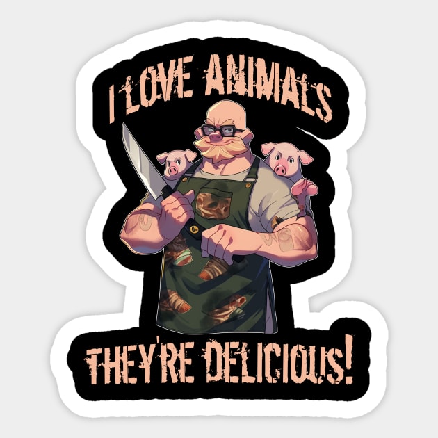 Funny Butcher Sayings Gift For Butcher Sticker by Pro Design 501